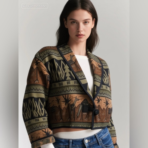 flashback Jackets & Blazers - VINTAGE FLASHBACK Southwestern Desert Style Blazer, Size Medium